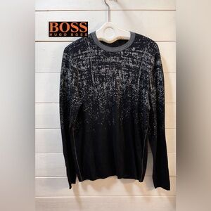 BOSS ORANGE Black Pattern Knit Sweater XL